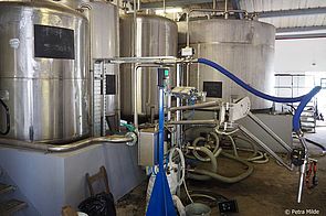 Eine 9,4 Tonnen fassende Mashtun Eine 9,4 Tonnen fassende Mashtun