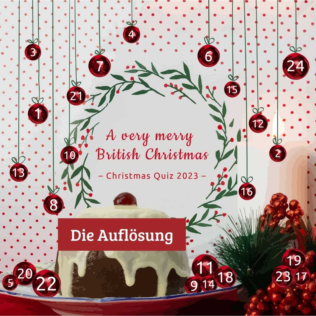 Grafik zum Christmas Quiz 2023 zum Thema "A very merry British Christmas"