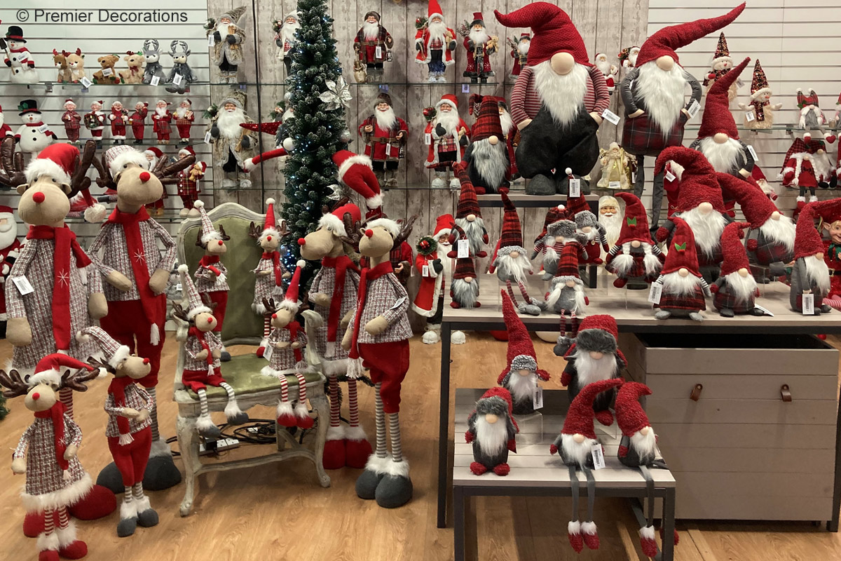 Weihnachtsdekoration im Showroom von Premier Decorations